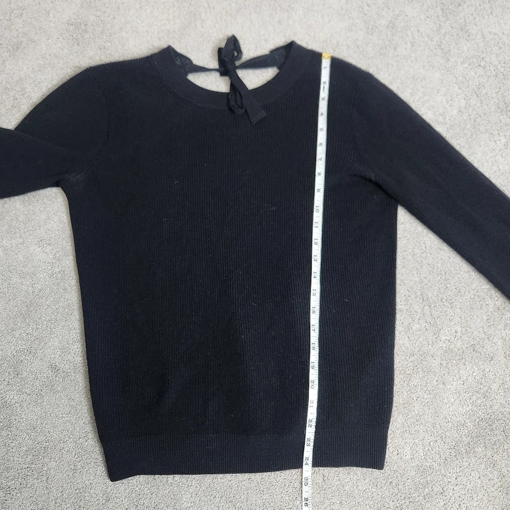 Aritzia 100% Wool Black Sweater Balletcore Open Scoop Back Size Small - Picture 11 of 14